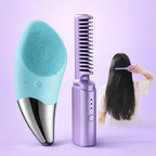 Cepillo alisador recargable + exfoliante facial Ultrasónico